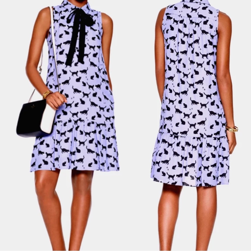 Kate Spade “Cats and Cream” Print Dress size 6 super cute!